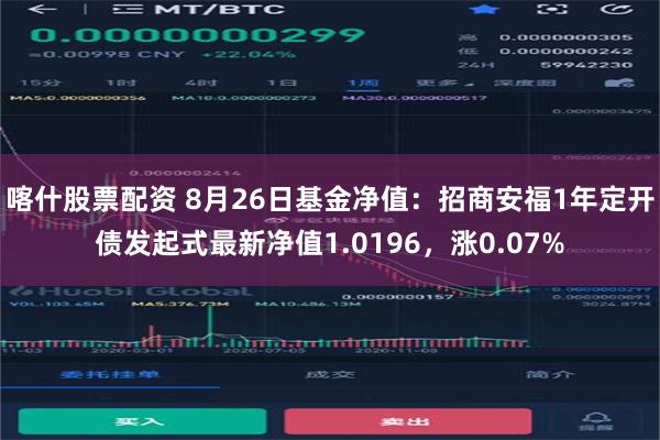 喀什股票配资 8月26日基金净值：招商安福1年定开债发起式最新净值1.0196，涨0.07%