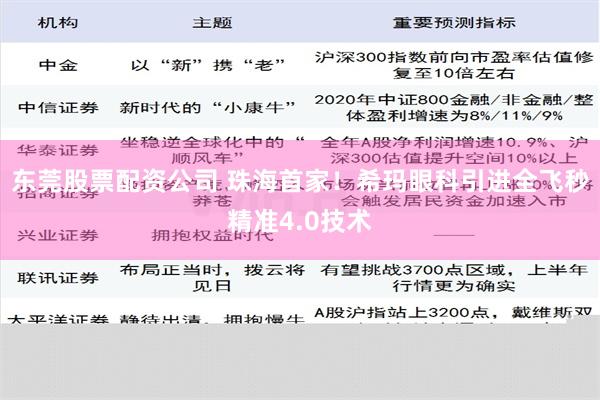 东莞股票配资公司 珠海首家！希玛眼科引进全飞秒精准4.0技术